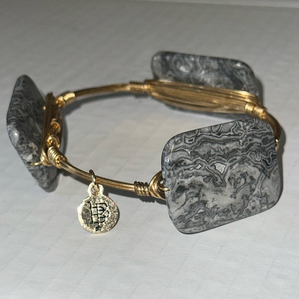 Bourbon and Bowties Bracelet Gray Stone